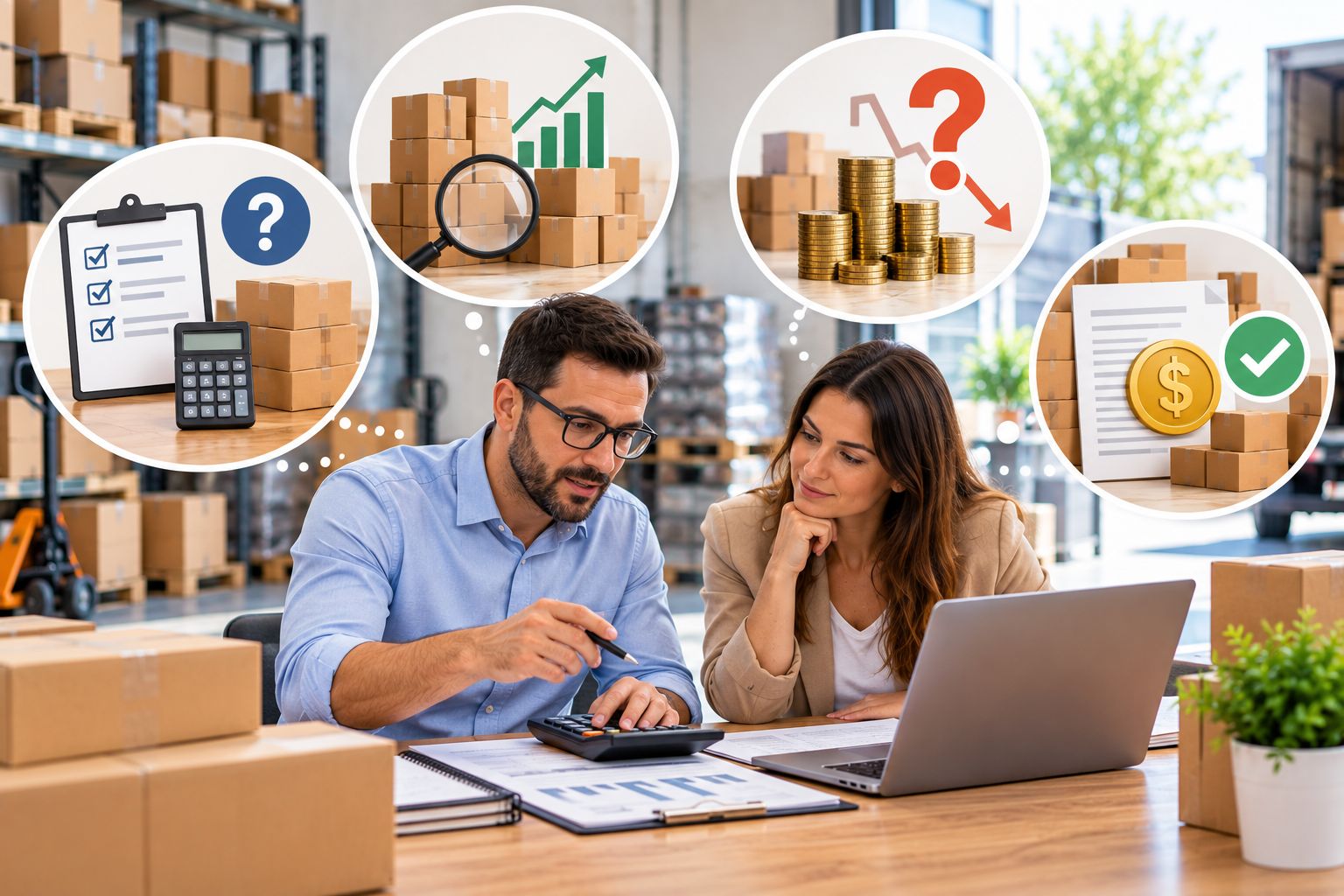 Illustration of reviewing stock lists, inventory and valuation information